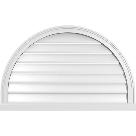 Ekena Millwork Round Top Surface Mount PVC Gable Vent: Functional, w/ 2"W x 2"P Brickmould Sill Frame, 38"W x 24"H GVPRT38X2403SF